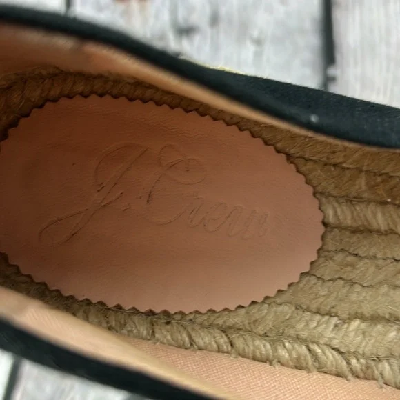 J.CREW Black Canvas Slip On Espadrille Flats - Picture 9 of 17